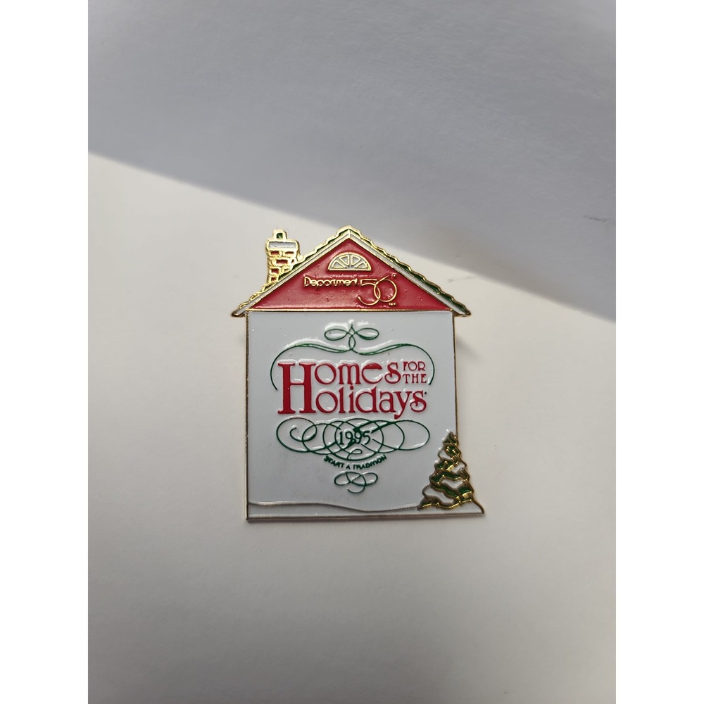 Department 56 Homes For The Holidays 1995 Christmas Enamel Pin